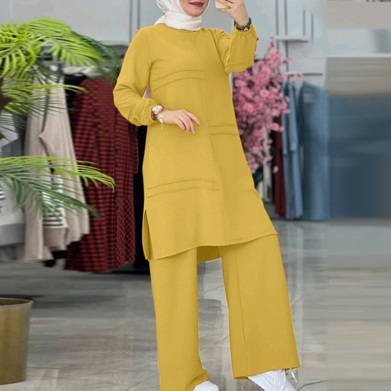 Muslim Women's Wear Solid Color Two-piece Set - Meesal
