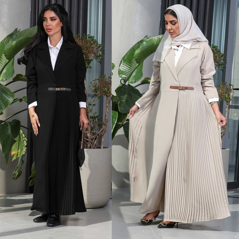 Cardigan Robe Pleated Pleated Coat Muslim Arab Clothing - Meesal